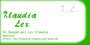 klaudia lex business card